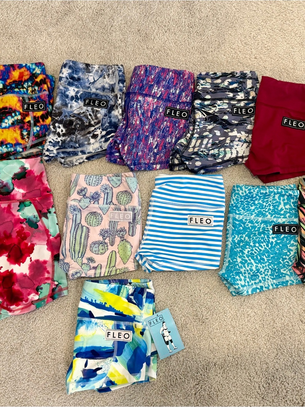 Fleo Women's Assorted Printed Workout Shorts — Multicolor Mix